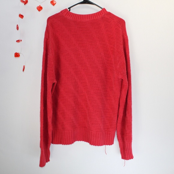 Vintage red checkered knit sweater no tags fits a size large-extra large - Picture 2 of 6